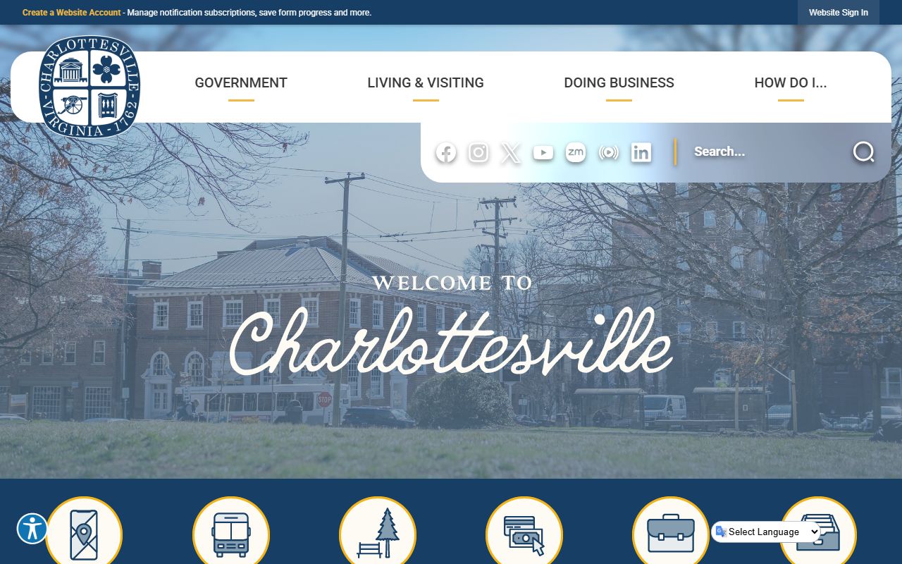Charlottesville city government portal for marriage records and vital records information