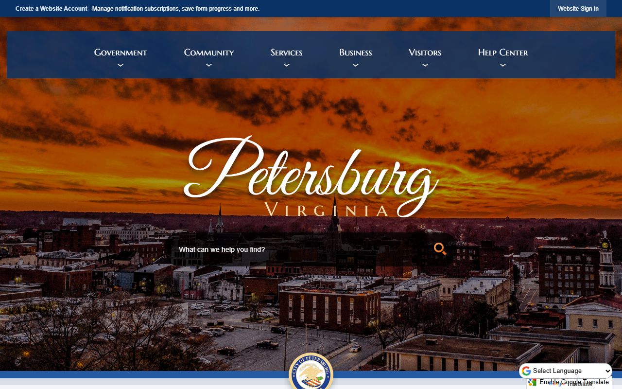 Petersburg city government portal for marriage records reference