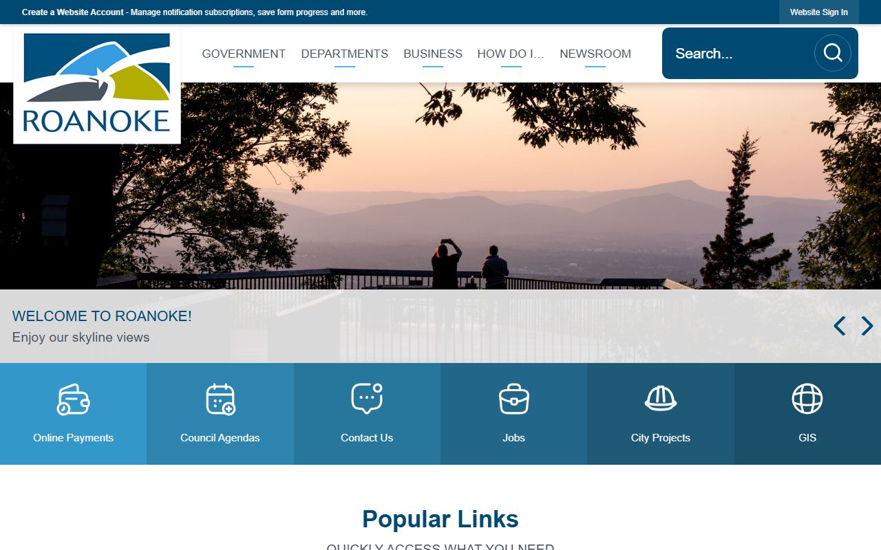 Roanoke city government portal for marriage records reference