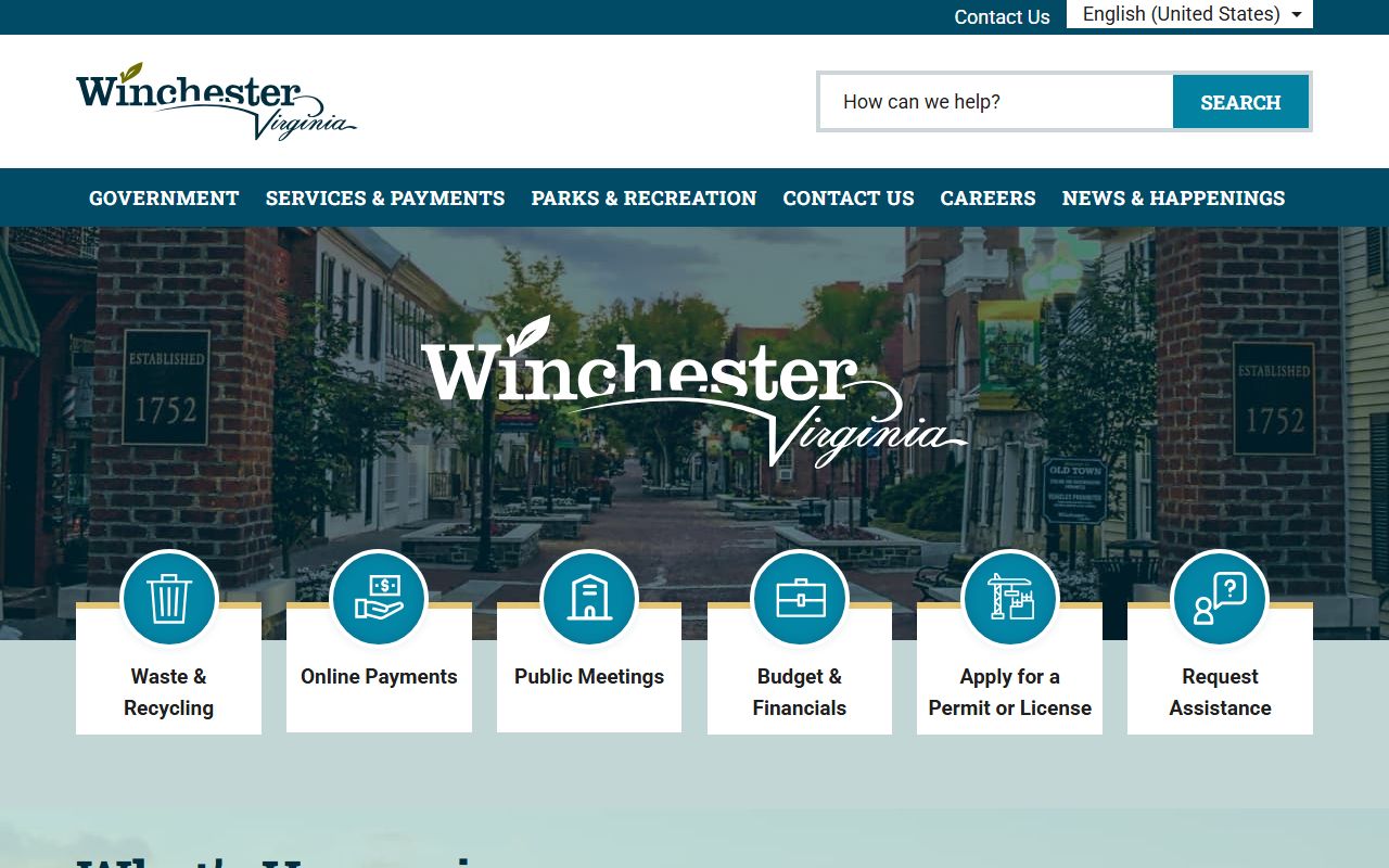 Winchester city government portal for marriage records reference