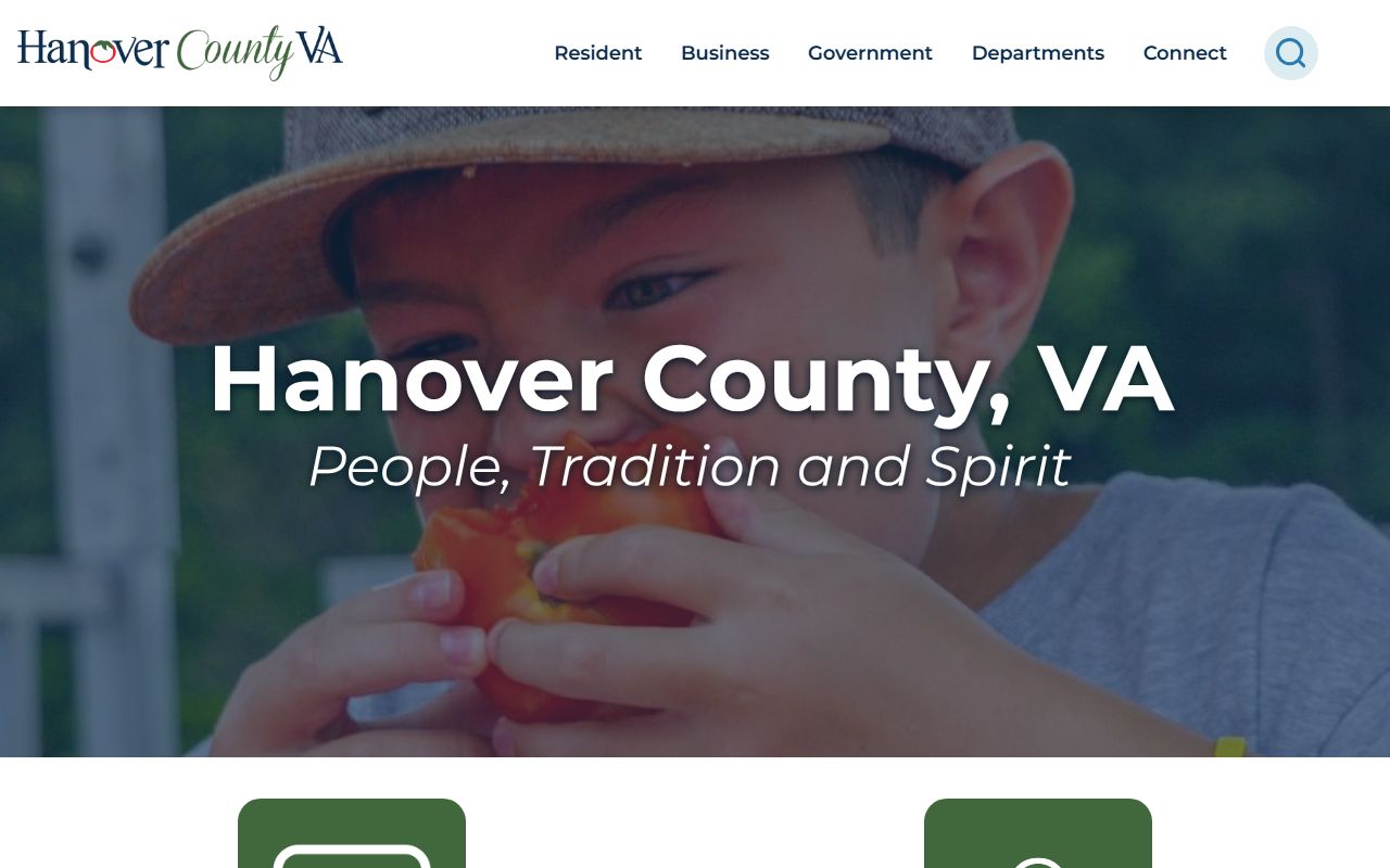 Hanover County Government portal for marriage records