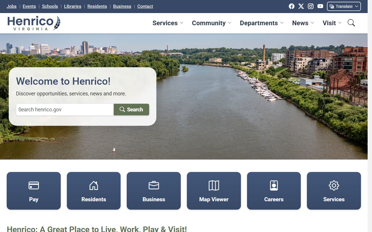 Henrico County Government portal for marriage records