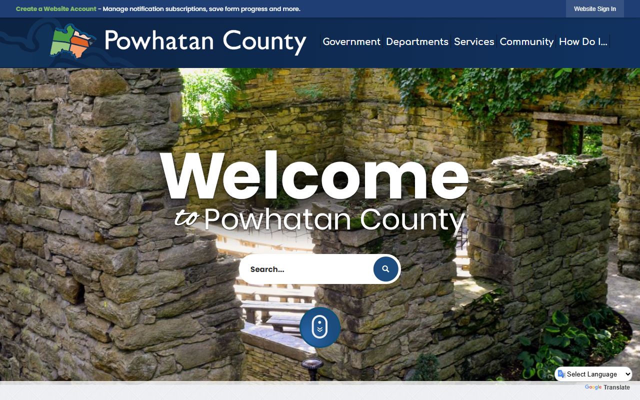 Powhatan County government portal for marriage record services