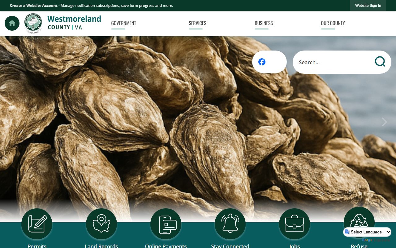 Westmoreland County Government Portal showing marriage records and circuit court clerk information